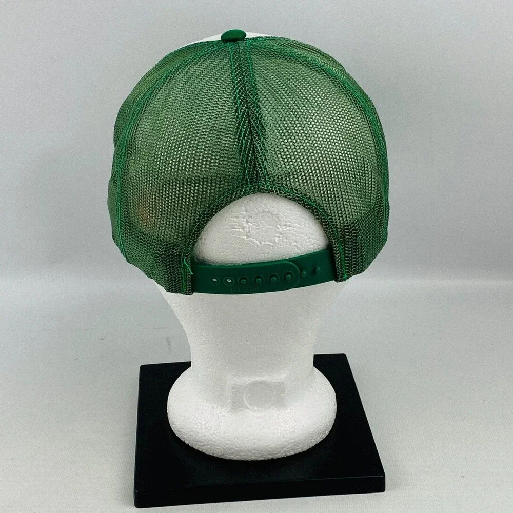 Vintage Boston Celtics Lucky Trucker Hat Snapback White Green‎ Mesh Adjustable